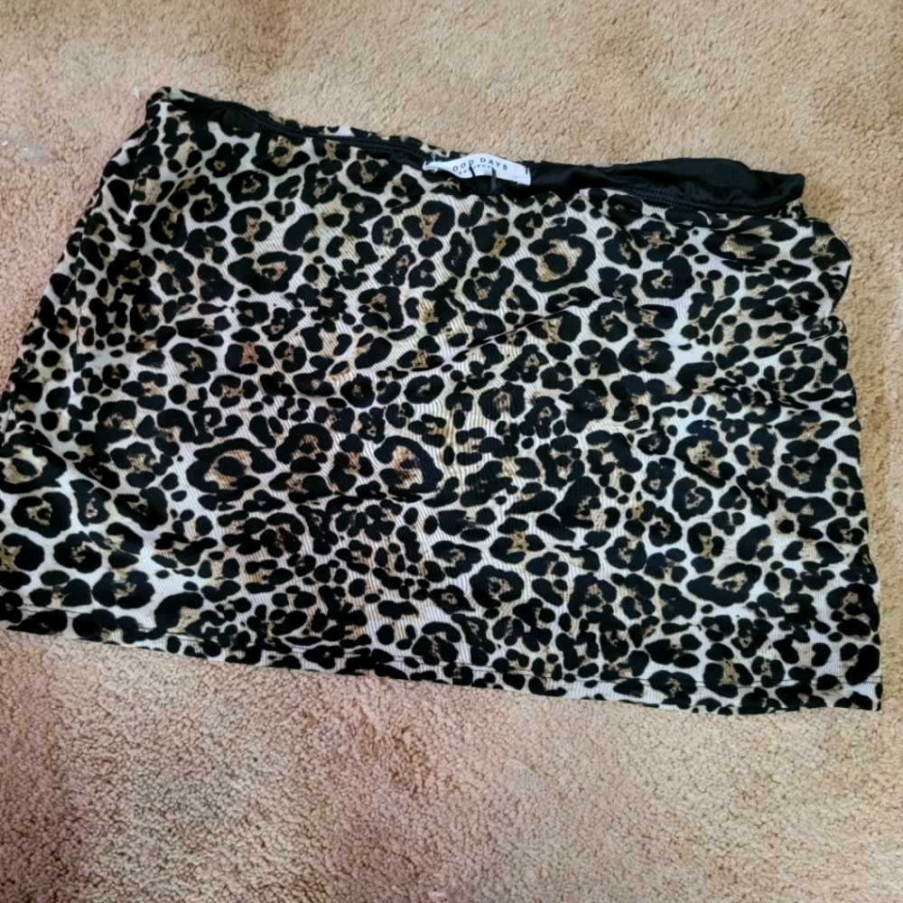 Leopard Print Women's Skirt W Stretch Large
